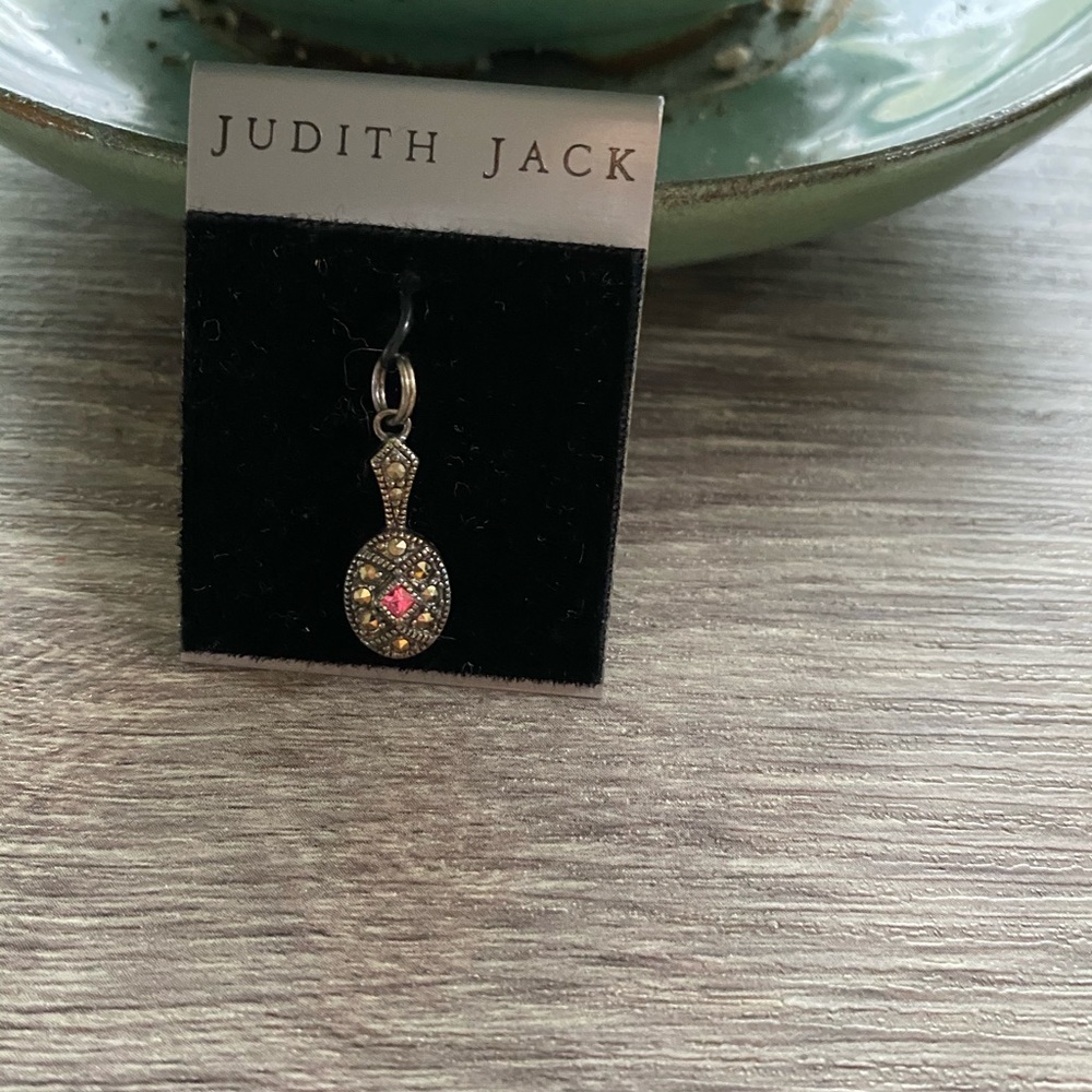 Vintage Judith Jack  Necklace or Bracelet Charm Double Sided   Pink and Clear